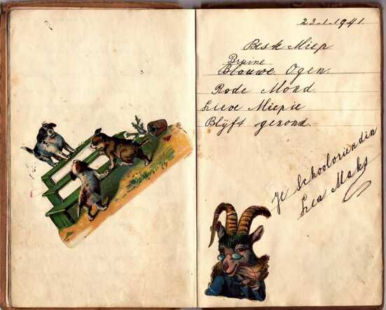 Gedichtje van Lea Maks in het poësiealbum van Miep Wessel