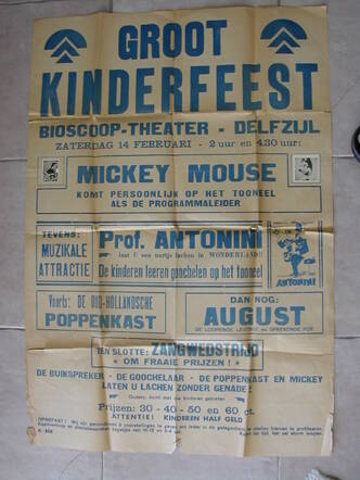 Programma met o.a. "Mickey Mouse" en "August"