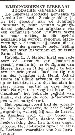 Redevoering van rabbijn Ludwig Jacob Mehler