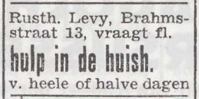 Advertentie van pension Robert en Julie Levy