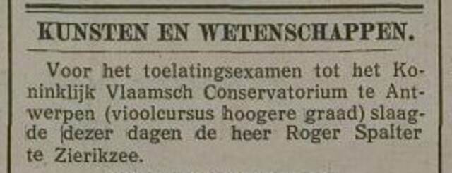 Roger Spalter toelatingsexamen viool
