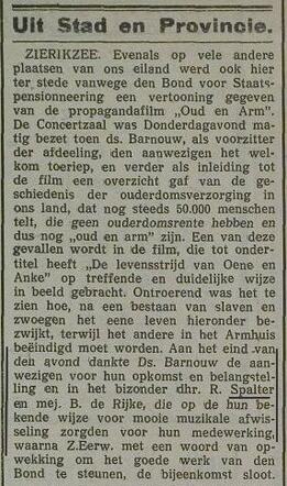 Roger Spalter in Zierikzeesche Nieuwsbode 25 maart 1932 pag 1