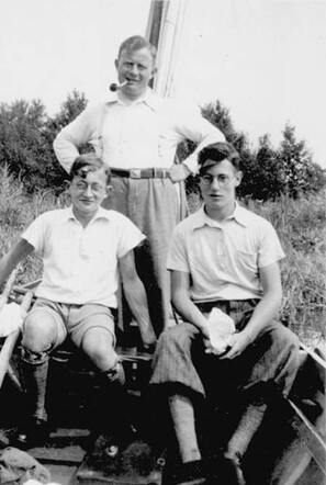 Salamon Roos met zijn zoons Eddy en Henri, 1936
