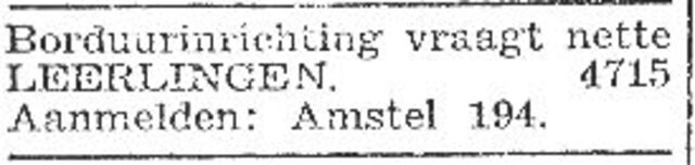 Advertentie van Elias Rooselaar