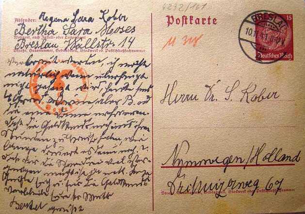 Postcard to Salomon Kober