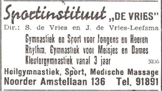 Advertentie van het echtpaar Samuel en Judith de Vries-Leefsma