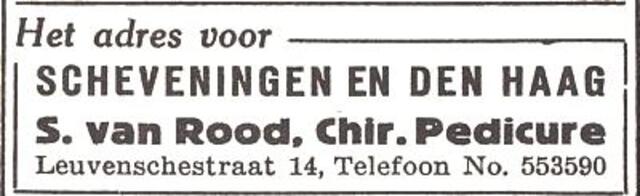 Advertentie van pedicure Samuel van Rood