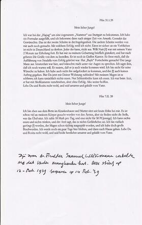Brieven van Ignaz Isidor Weissmann aan zijn zoon Frieder