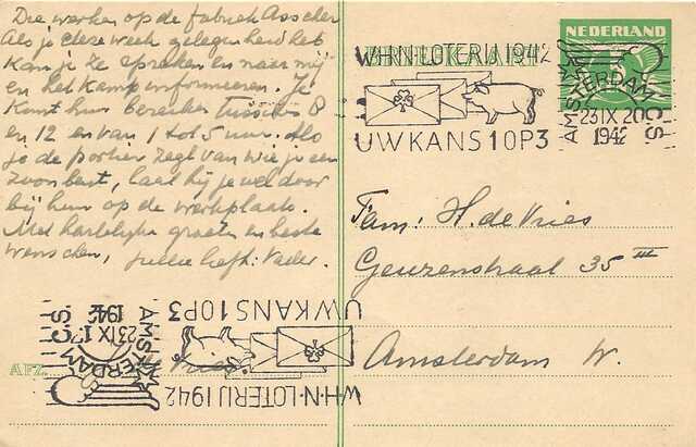 Briefkaart Josua de Vries