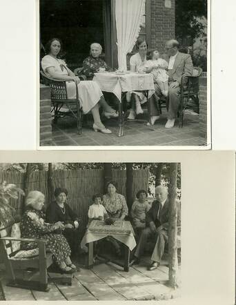de familie gezellig bijeen