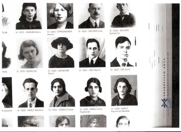 Pagina uit de transportlijsten van Westerbork