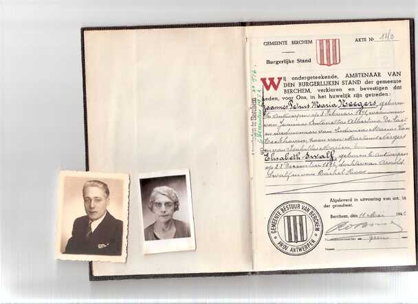 trouwboekje van tante Elisabeth Swalf