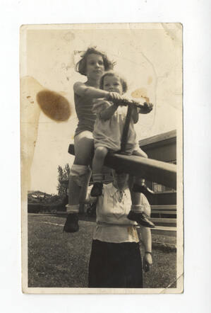 Elisabeth Schelvis, at the back on the seesaw