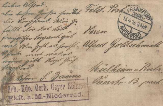 The back of the photo of Siegfried Baum