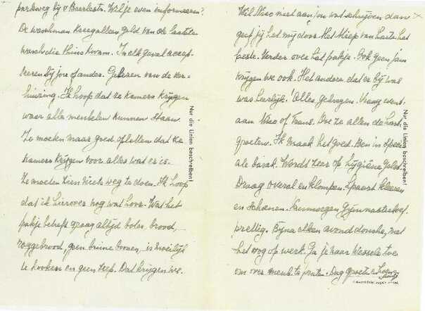 Letter of Sientje Leeuwarden
