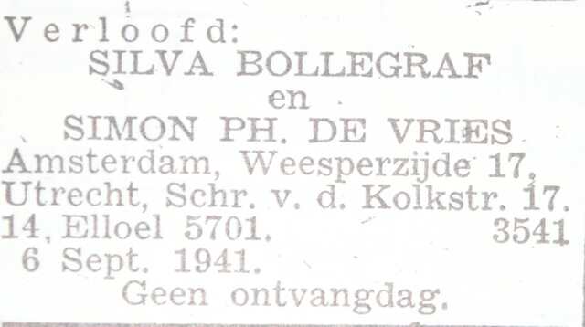 Engagement de Vries-Bollegraf