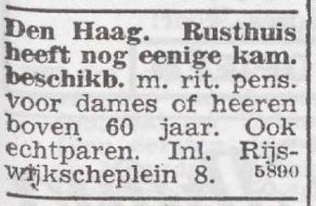 Advertentie van het gezin Izaak van der Sluis