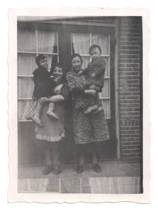 Karel Spanjar (left) in the arms of hisd mother Bela Spanjar-Dormits