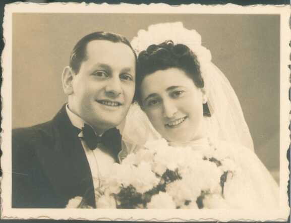 Huwelijksfoto Maurits Stibbe en Eliza de Vries
