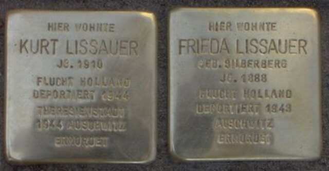 Stolpersteine voor Frieda en Kurt Lissauer