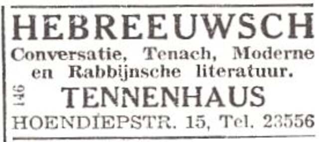 Advertentie van Lazar Tennenhaus