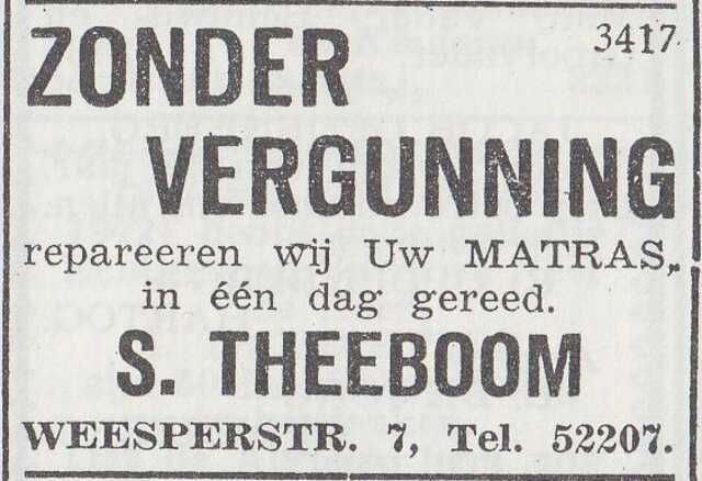 Advertentie van Salomon Theeboom