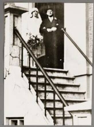 Trouwfoto van Abraham David van Gelder en Hester Mozes, 1929