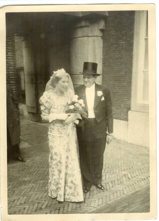 Trouwfoto van Samuel Landau en Suzanna van Creveld