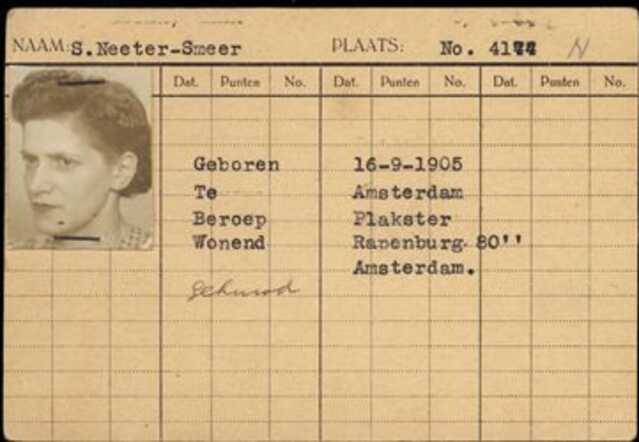 Registratiekaart regenjassenfabriek Van Weinstock
