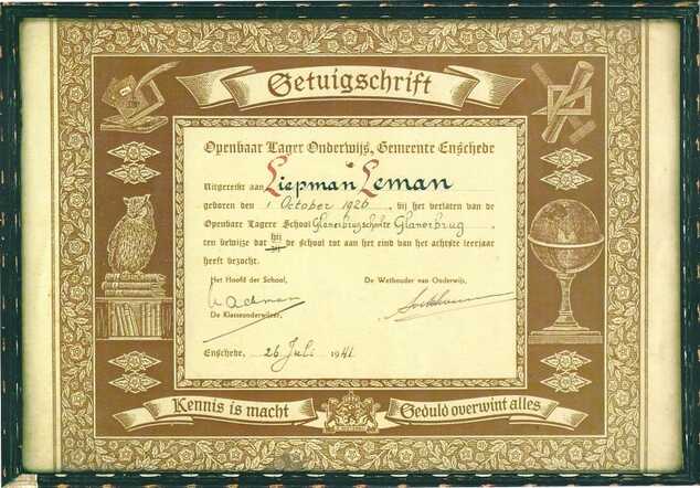 Getuigschrift Liepman Leman