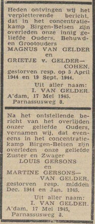 Van Gelder Trouw 25-05-1945