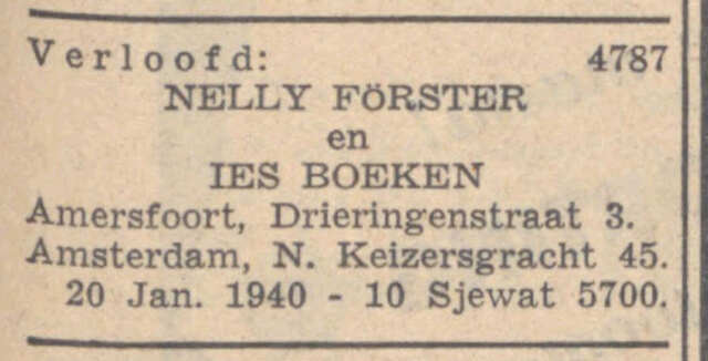 Verloving Boeken-Förster