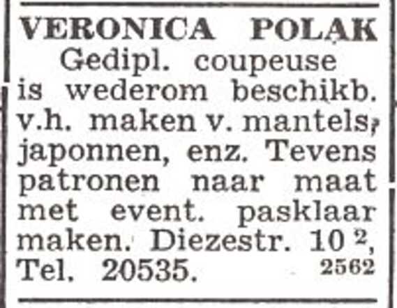 Advertentie van Veronica Polak