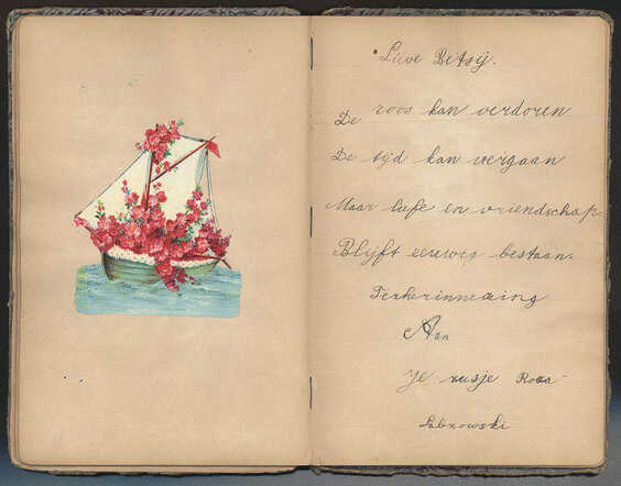 Versje van Rosa Labzowski in het poëziealbum van haar zus Betsy