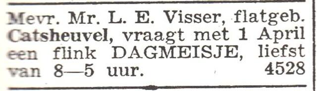 Advertentie van mw. Visser-Wertheim