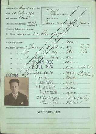 voorkant personeelskaart  Isaac Dreese