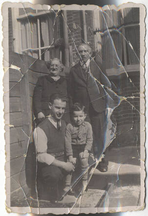 Joseph de Vries, with his grandparents and his father Jacob de Vries
