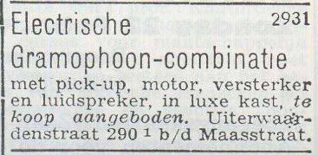 Advertentie van Werner Mosheim