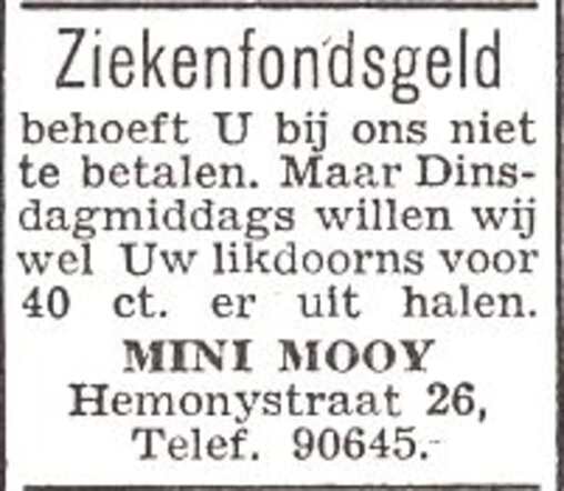 Advertentie van Mina Flora Mooij