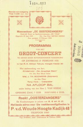 Aankonding van een concert.