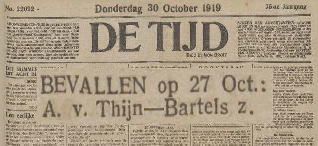 1919 Joseph v.Thijn geb advert.
