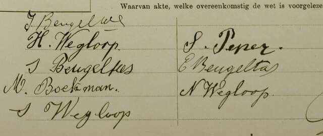 1921 Handtekeningen Beugeltas Wegloop