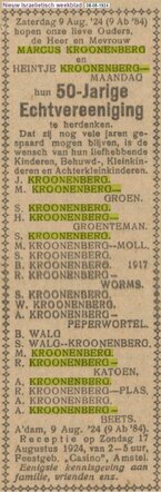1924 Kroonenberg-maandag 50 huwelijk