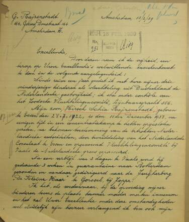 Letter Godel Rajzenstadt 1, Nationaal Archief, 2.04.58, inv 121