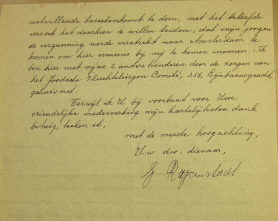 Letter Godel Rajzenstadt 2, Nationaal Archief 2.04.58, inv 121