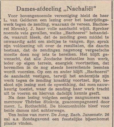 Damesafdeling Nachaliël.