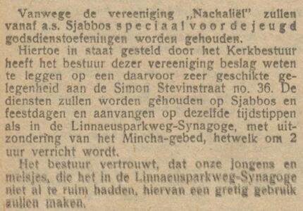 Jeugdsjoel in de Simon Stevinstraat 36.