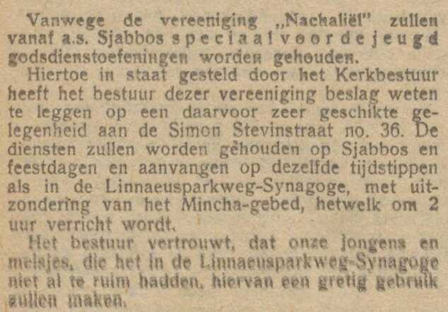 Jeugdsjoel in de Simon Stevinstraat 36.