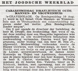 Cabaretmiddag in 1941.
