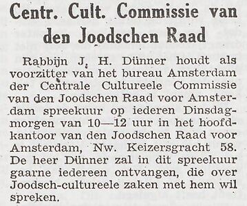 Rabbijn Dünner / Dinner in een 'andere functie'.